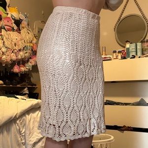 vintage retro crochet macrame 90’s skirt size large